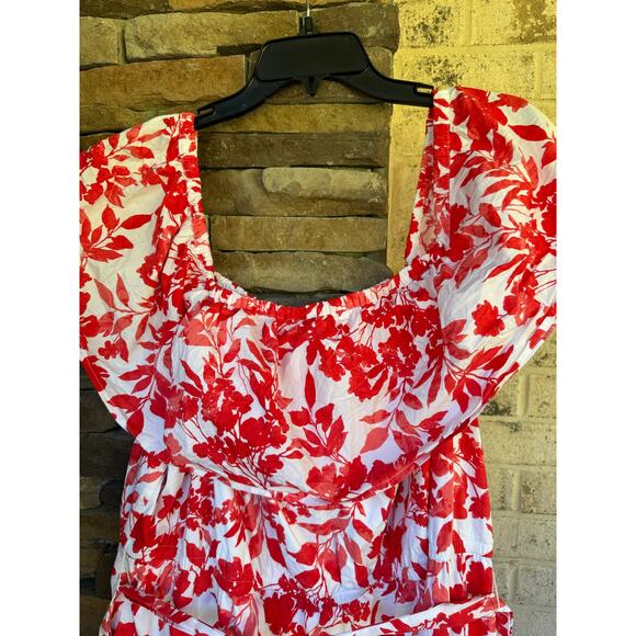 Lane Bryant Dress-Size 22/24-Red & White Floral - Picture 3 of 9